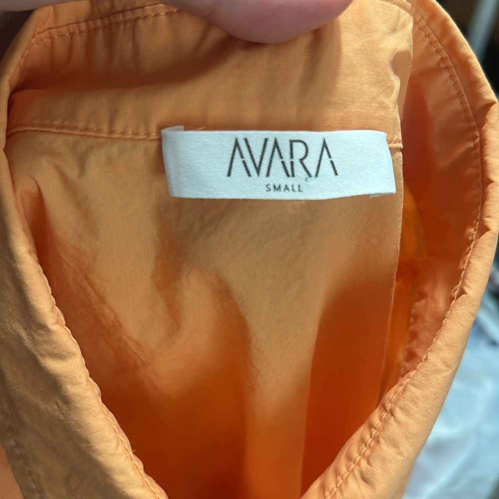 AVARA Orange Ruffled Sleeveless Button-Up Dress - Picture 4 of 6